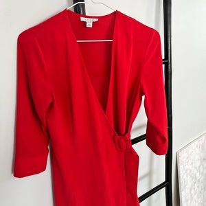 Red dress, top shop, wrap around